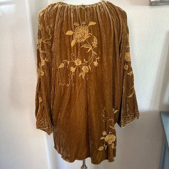 Johnny Was Velvet Tunic Peasant Blouse Large - Picture 5 of 14